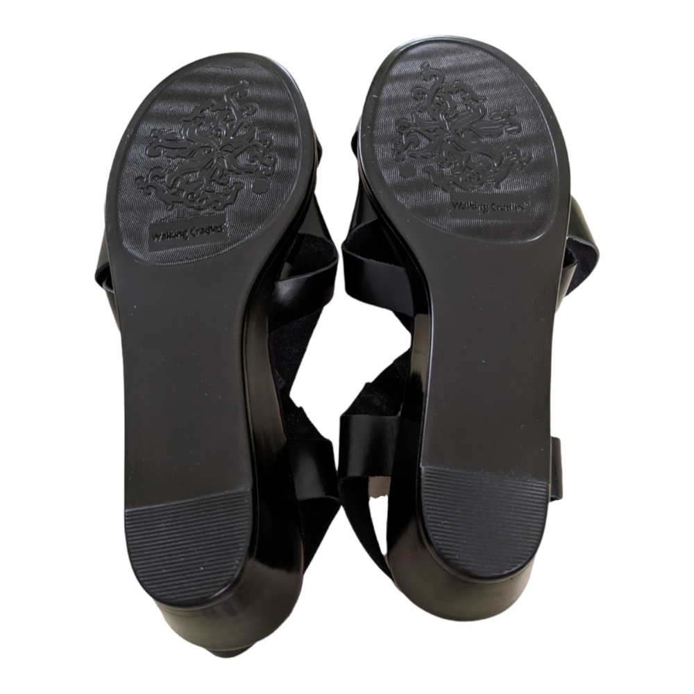 Walking Cradles Newton Black Leather Strappy Sandal Size 10 EUC - Picture 7 of 15